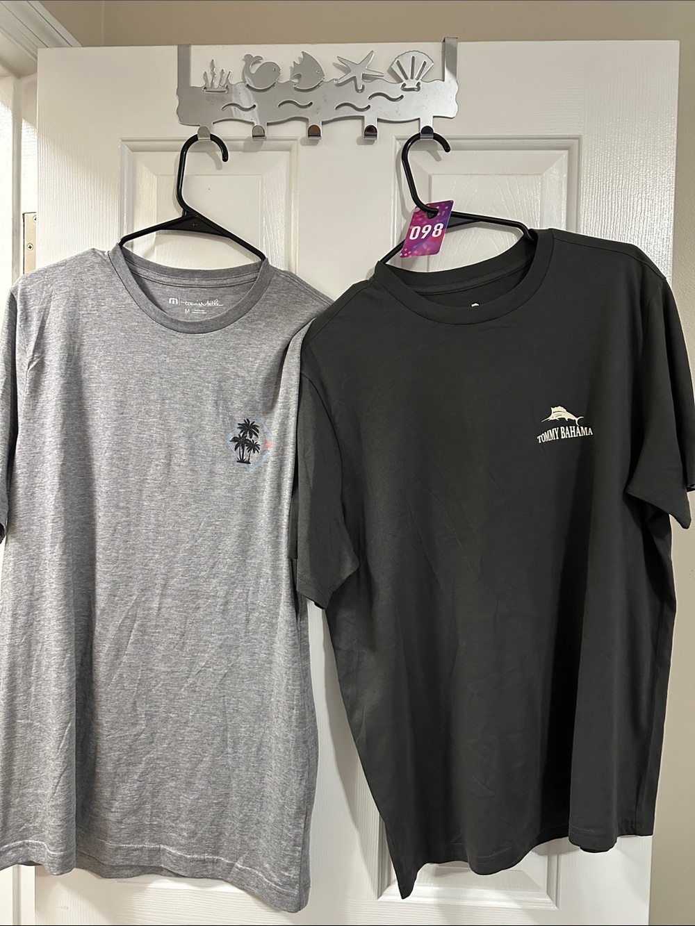 Tommy Bahama Black & Heather Gray Short-Sleeve Logo Tees